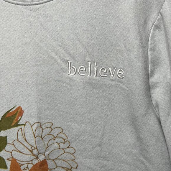 Blind Rooster Unisex Floral Graphic Crew Neck Sweatshirt L - Picture 3 of 8